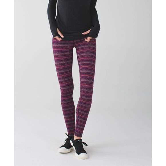 Sz 6 Lululemon Wunder Under Pant Space Dye Twist Regal Plum Alarming Colorful - Picture 1 of 9